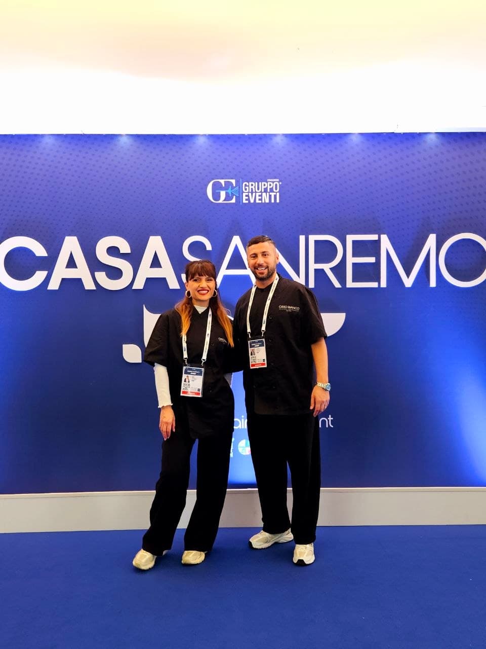 Carmine Marsella e Sara Masci, titolari della Gelateria Orso Bianco, a Casa Sanremo
