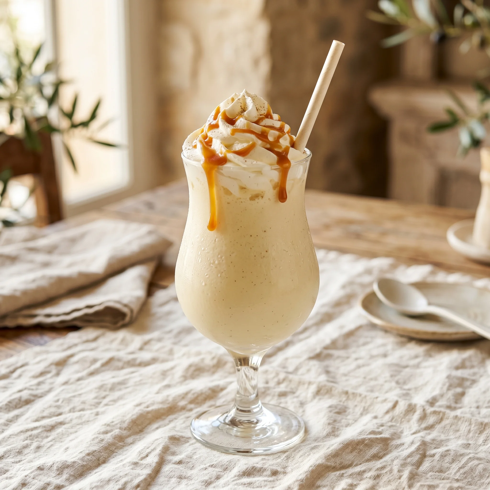 Frappè alla vaniglia con panna e caramello — Gelateria Orso Bianco